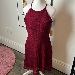 Burgundy Lace Dress